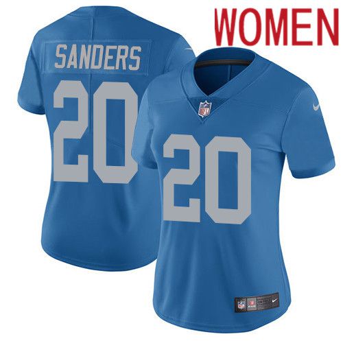 Women Detroit Lions #20 Barry Sanders Nike Blue Alternate Vapor Limited NFL Jersey->women nfl jersey->Women Jersey